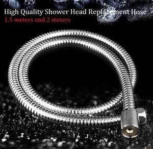 Home Living: Flexible Stainless Steel Chrome Standard Shower Head Bathroom Hose Pipe