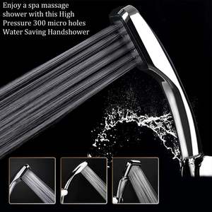 Handheld Pressurized Water Saving Shower Head With 300 Micro Holes Boost
