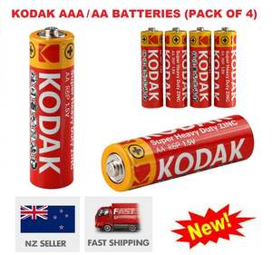 Home Living: Pack Of 4 Kodak Batteries Zinc Chloride Super Heavy Duty AAA/AA 1.5V