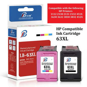 Office Supplies: For HP Printers 63XL Black / Color Large Capacity Compatible Ink Cartridges