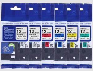 Office Supplies: For Brother Label Printers Compatible Laminated Label Cartridges Tapes - 12mm x 8m