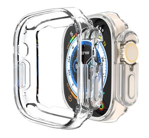 For Apple Watch Ultra 49mm Premium Soft Silicone TPU Clear Bumper Protection Cover
