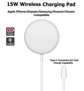 Charging Adapters Cables: For iPhone Samsung 15W Magnetic Wireless Fast Charging Pad (MagSafe Compatible)