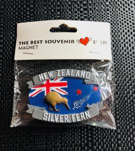 New Zealand Silver Fern Kiwi UK Flag - NZ Fridge Magnet Souvenir