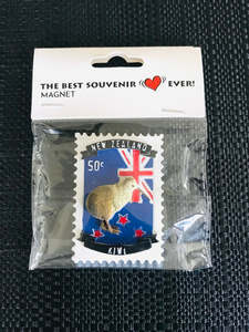 New Zealand Souvenirs: New Zealand Kiwi Bird Stamp - NZ Fridge Magnet Souvenir