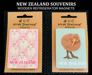 New Zealand Souvenirs: Wooden Refrigerator Magnets New Zealand Souvenirs
