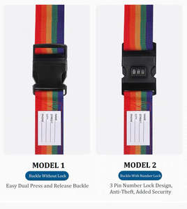 Luggage Suitcase Travel Belt Strap Optional 3 Pin Number Buckle Lock