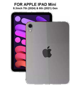 Tablet Accessories: For Apple 8.3 Inch iPad Mini 7 Gen (2024) / iPad Mini 6 Gen (2021) Premium Soft Silicone TPU Shockproof Clear Protection Back Cover