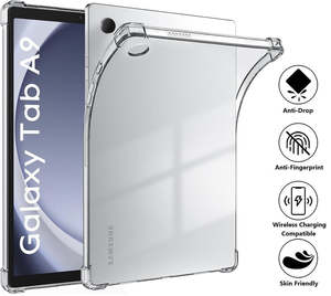 For Samsung Galaxy Tab A9 & A9 Plus Premium Soft Silicone TPU Clear Shockproof Back Cover