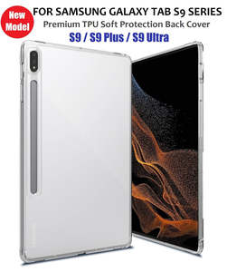 For Samsung Galaxy Tab S9 Series Premium Soft Silicone TPU Clear Shockproof Back Cover