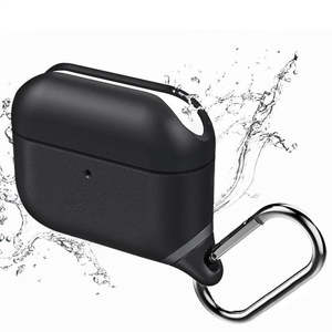 For Apple AirPods Pro Soft Silicone Waterproof Cover With Carabiner Clip