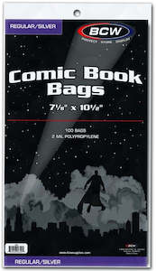 Comic Supplies: BCW COMIC BOOK BAGS (SILVER)