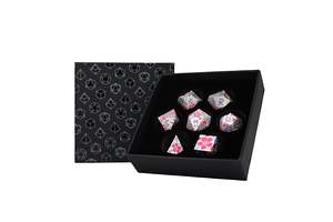 Supplies: LPG METAL RPG DICE SET -INSCRIPTED SAKURA PASTEL