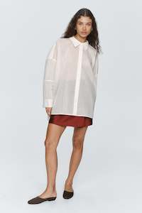 EDIE SHIRT - IVORY/SANGRIA