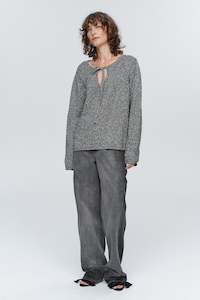 GABRIELLE JUMPER - BLACK / IVORY MELANGE