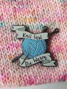 Tools: Knit Fast - Enamel Pin