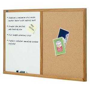 Display Boards Holders: Quartet Combo Board Oak Frame 900X1200Mm QTS554