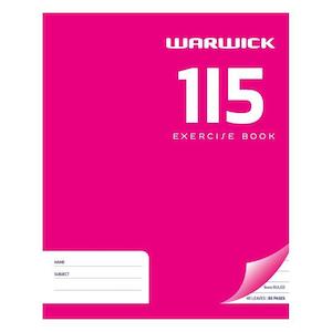 Exercise Books Covers: Warwick Exercise Book 1I5 40 Leaf Ruled 9mm 255x205mm