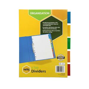 Marbig indices & dividers 5 insert tab manilla a4 colour