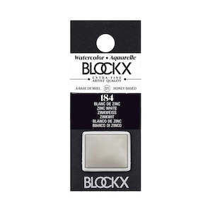 Paint Accessories: Blockx Watercolour Half Pan 184 Zinc White S1