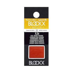 Paint Accessories: Blockx Watercolour Half Pan S3 321 Cadmium Red Orange