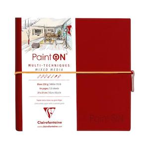 Clairefontaine PaintON Stitchbook 19x19cm 250g Red Cover