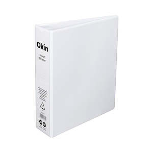 Lever Arch Files: Okin A4 3D Insert Binder 50mm White RB3D50WT