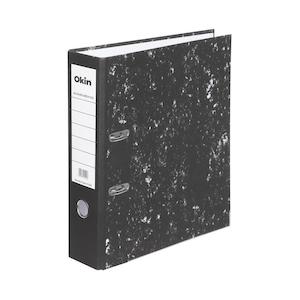 Okin A4 Lever Arch File 75mm Mottle IF200 with Metal Protectors