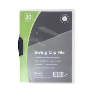 OSC A4 Swing Clip Report Cover Black - Holds 30 Sheets SW30BK