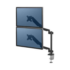 Fellowes Dual Monitor Arm with USB, 27" Max, Platinum F8043401