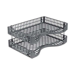 Okin Grey Document Tray Set, Stackable, 2-Pack ODTGY