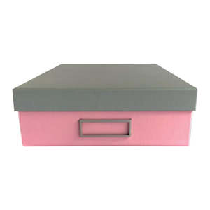 Archive Boxes: Ledah A4 Pastels Storage Box - Pink, Customizable Nameplate