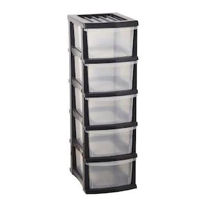 Archive Boxes: Taurus Storage Organiser 5 Drawers – Grey