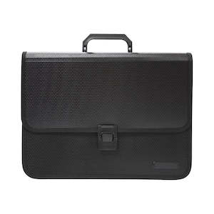 Archive Boxes: OSC 3-Pocket Expanding File Black with Clip & Handle IMP-3