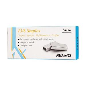 Staplers Tackers: KW-triO Staples 13/6 Box of 1200