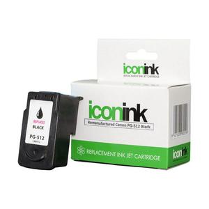 Inkjet Compatible Inks: Icon Remanufactured Canon PG512 Black Reman Ink Cartridge
