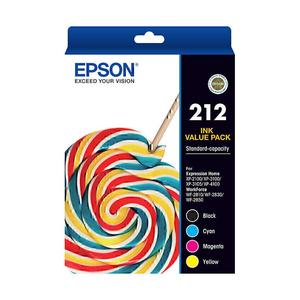 Inkjet Original Inks: Epson 212 4 Ink Value Pack C13T02R692