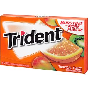 Candy: Trident Tropical Twist Sugar Free Gum 14-Stick Pack