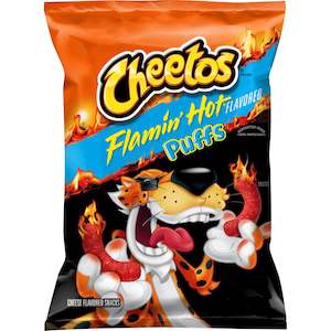 Snacks: Cheetos Puffs Flamin Hot 2.125oz (BB 1 July 2025)