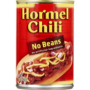 Canned: Hormel Chili no beans 15 oz
