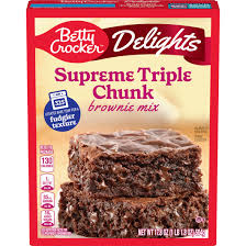 Baking: Betty Crocker Delight Supreme Triple Chunk Brownie Mix