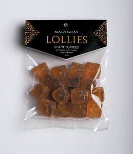 Products: Mary Gray Plain Toffee - 100gm bag Mary Gray