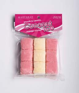 Pink and White Coconut Ice Slab - 140gm Mary Gray