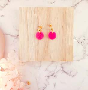 Jewellery: Barbie hot pink gold studs
