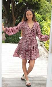 Rooted V Neck Short Tier Dress