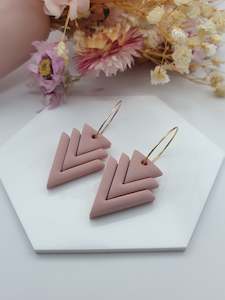 Emilys Atelier Nz: Pink art deco gold hoops