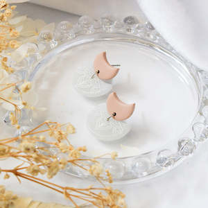 Boho Print Crescent Earrings