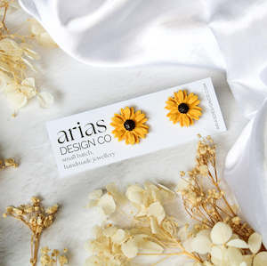 Arias Design Co: Sunflower Stud Earrings