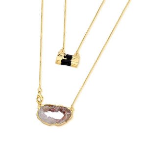 Affordable Jewellery: Agate and tourmaline necklace | 2 sets combined