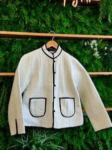 Clothing 1: Noir White Quilted Jacket